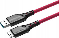 Ednet Regular USB 2.0 σε micro USB 5m Μωβ