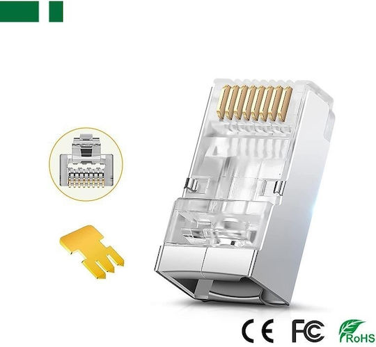 RJ45 8p8c Щепсел за натискане FTP Cat6a Кабел Метален Позлатен