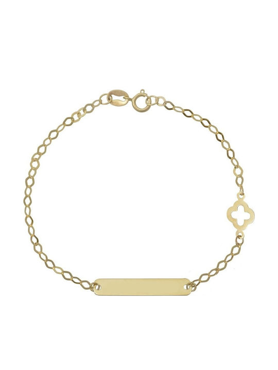 Atofio Kosmima Kids Bracelet from Gold with Σταυρό