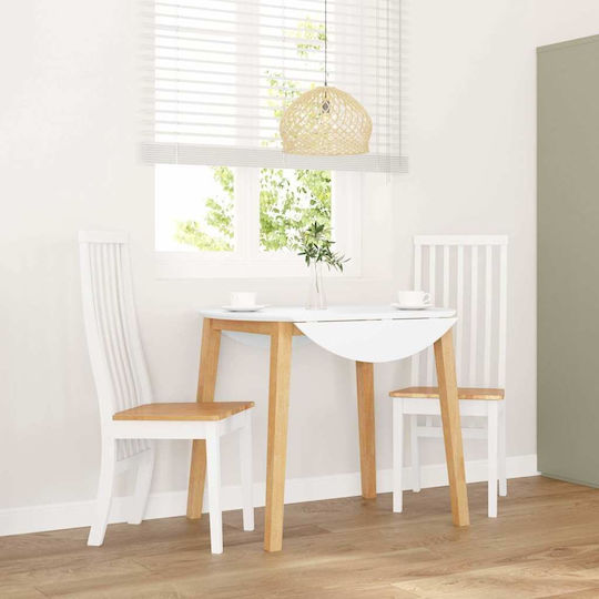 Scaune Sala de mese Lemn Alb 2buc 41x48.5x101buc