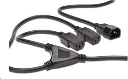 PremiumCord IEC C13 / IEC C14 - IEC C13 / IEC C14 Кабел 2м Черен