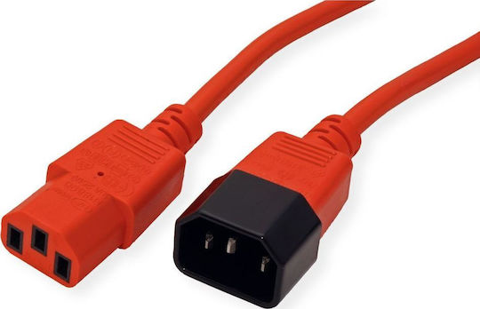Value IEC C14 / IEC C13 - IEC C14 / IEC C13 / IEC 320 Cable 3m Κόκκινο
