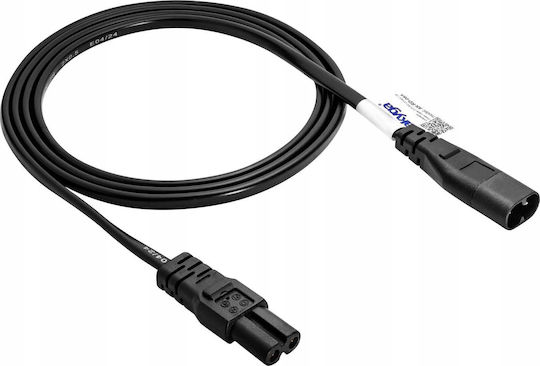 Akyga IEC C7 / IEC C8 Power Cable Length 1.5m Black