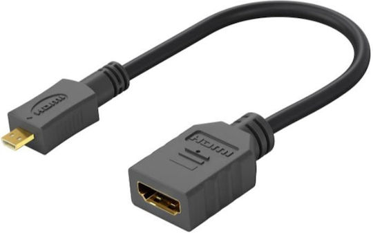 Microconnect Converter HDMI / micro HDMI male to HDMI / micro HDMI female Gold 1pcs