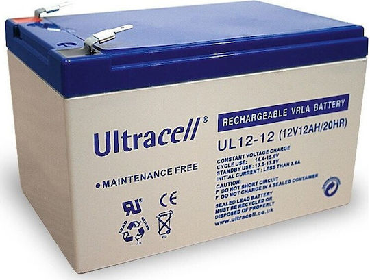 Ultracell Μπαταρία UPS με Χωρητικότητα 12Ah και Τάση 12V 1τμχ