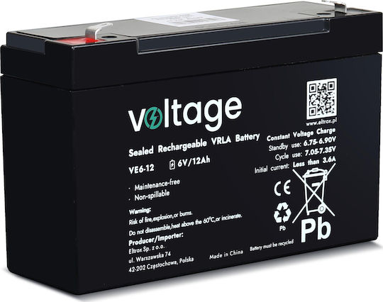 Voltage Батерия UPS с Капацитет 12Ах и Напрежение 6V 1бр