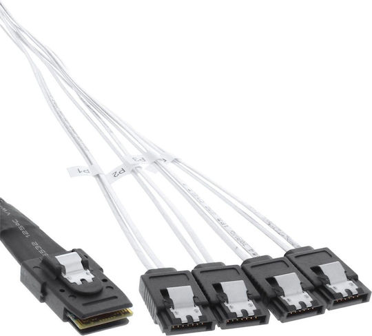 InLine SAS / Mini SAS - SAS Cable 100cm Λευκό (27620B)