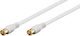 Goobay Καλώδιο Κεραίας Coax male - Coax female Λευκό 1.5m (62743) 1τμχ