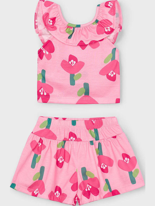 Детски комплект с къси панталони Лятна 2бр Fuchsia Pink