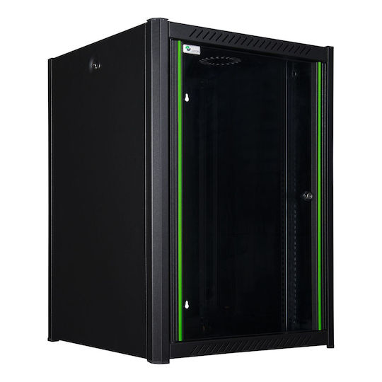 Lanview Επιτοίχια Καμπίνα Rack 16U 60x56x82.3cm Μαύρο