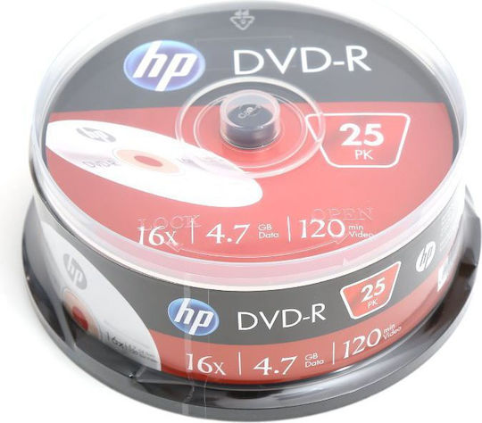HP Recordable DVD-R 16x 4.7GB Cake Box 25pcs