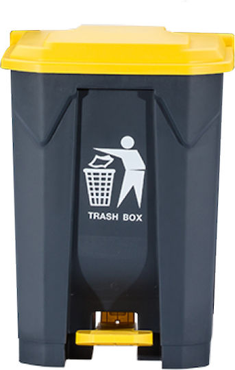 Sidirela Plastic Waste Bin with Pedal Black 80lt E-3622