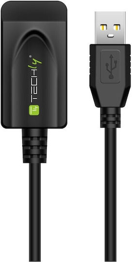 Techly USB 2.0 Кабел USB-A мъжки - USB-B мъжки Черен 5м
