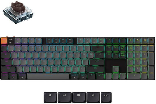 Keychron K5 V2 K5X-B3 Wireless Gaming Mechanical Keyboard with Gateron Low Profile Brown Switches and RGB Lighting English US