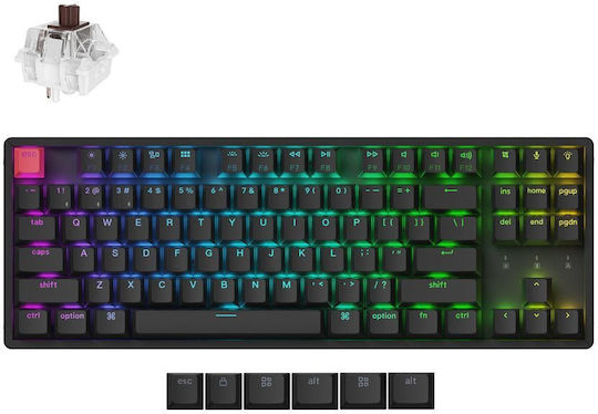 Keychron K8 V2 Wireless Gaming Mechanical Keyboard Tenkeyless with Keychron Super Brown switches and RGB lighting (English US) Aluminum Frame