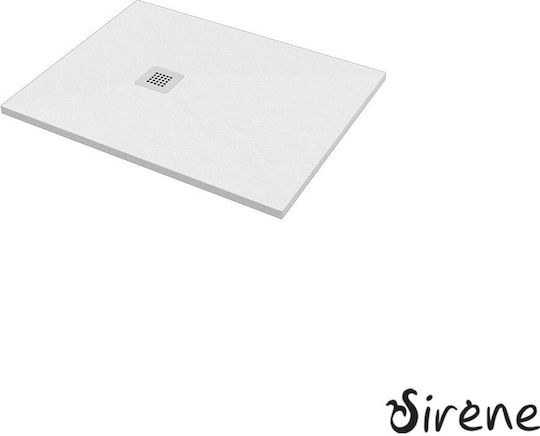 Sirene Γρανίτης Ντουζιέρα 100x80cm Λευκή