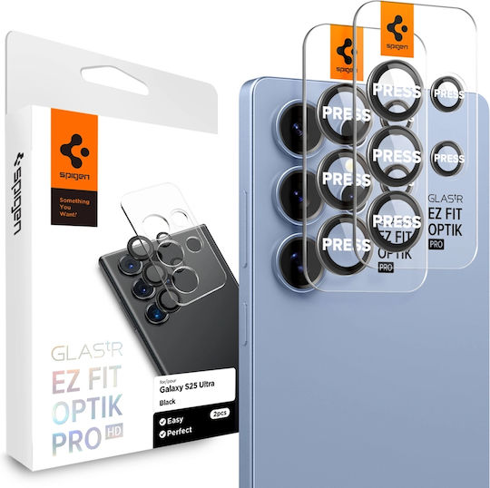 Spigen EZ Fit Optik Pro Kameraschutz Gehärtetes Glas Black für das Samsung Galaxy S25 Ultra