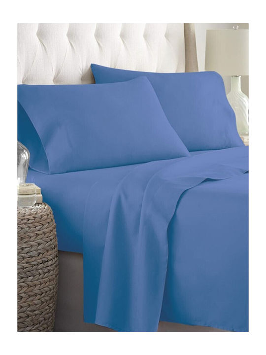 Sunshine Cotton Feelings 152 Σετ Σεντόνια Μονά 160x270εκ. Blue 152-12 (3τμχ)