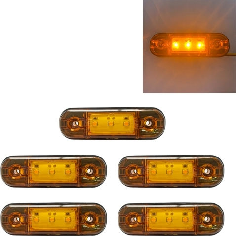 5 Stück Mk-327 Auto LKW 3LED Anzeigelicht Rücklicht Gelbes Licht