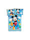 Disney Mickey Set Kids Duvet Cover Single with Pillowcase Cotton Light Blue 100x135cm