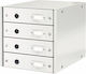 Leitz Χάρτινο Συρταράκι Γραφείου 4 Θέσεων 5.9x25.1x33cm Λευκό