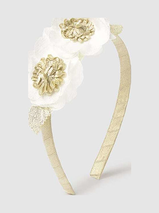 Mayoral Beige Kids Headband with Flower