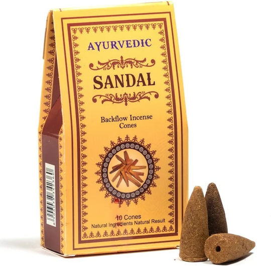 Ayurvedic Sandalwood Backflow Incense Cones 10pcs