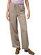 Women's Fabric Trousers Grey/fuchsia