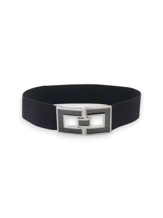 Wide Elastic Women's Belt Black