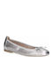 Leather Ballerinas Silver