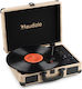 Audizio RP116LW Suitcase Turntables with Preamp and Built-in Speakers Beige