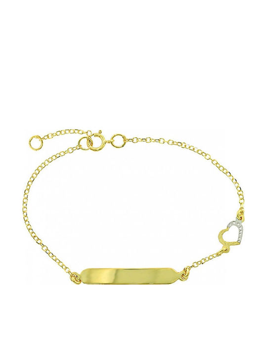 Mertzios.gr Kinderarmband ID aus Gold mit Herz