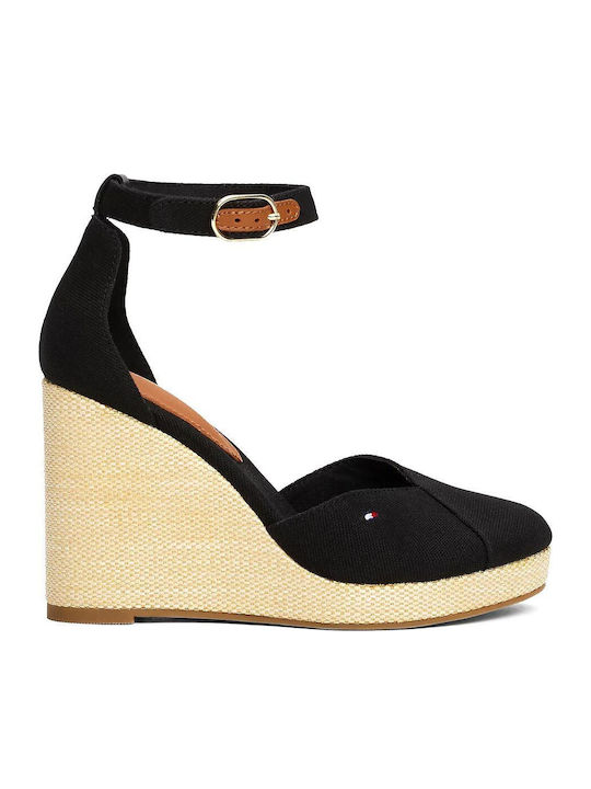 Damenplattformen im Espadrilles-Stil Schwarz