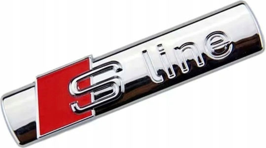 Emblemă auto S-line cromată Audi spate 74mm x 15mm