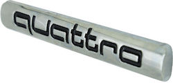 Quattro Chrom-Autoplakette Audi Heck 68mm x 10mm Quattro Chrom-Autoplakette Audi Heck 68mm x 10mm