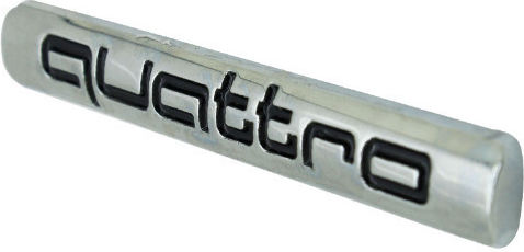 Quattro Chrom-Autoplakette Audi Heck 68mm x 10mm