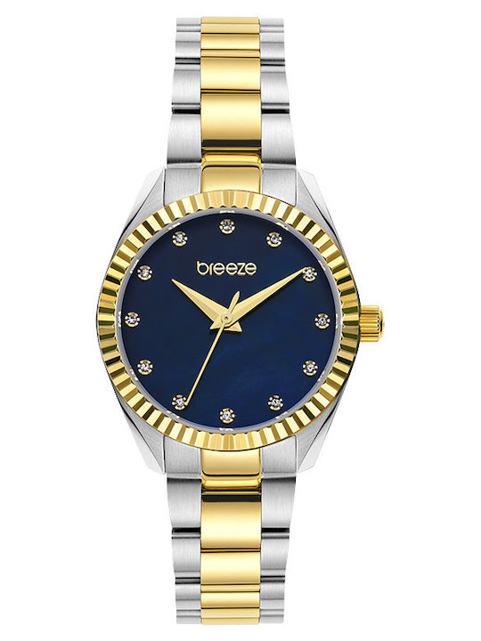Breeze Damen Uhr mit Gold Metallarmband