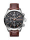 Le Dom Herrenuhr 42mm Batterie mit Braun Lederriemen