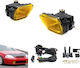 Squareς Headlights Car Honda Civic 12V 55W with Yellow Lighting 1pcs