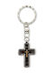 Keychain Cross Wooden Gold