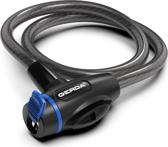 Gerda Lacăt Bicicletă Tip Spiră cu cheie Neagră