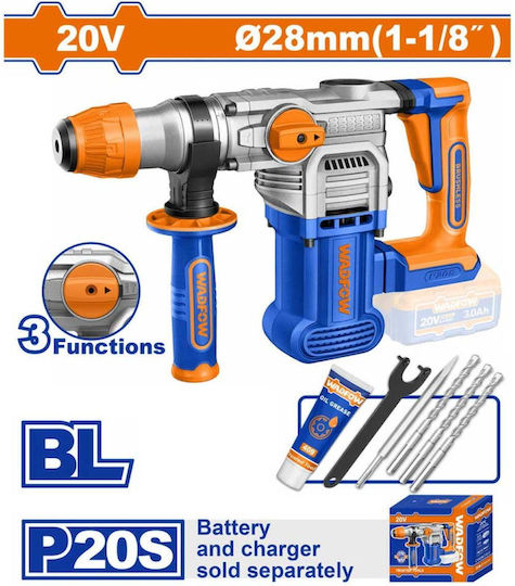 Wadfow Κρουστικό Σκαπτικό Πιστολέτο Μπαταρίας Brushless 20V Solo με Υποδοχή SDS Plus