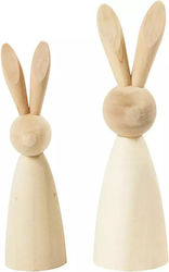 Λαγουδάκια Ξύλινα 2 Τεμάχια 12 & 14cm