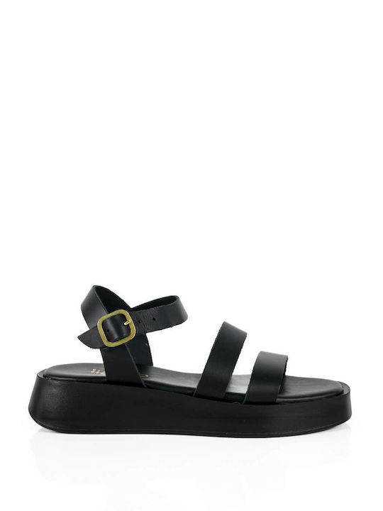 Black Flatforms Double Straps