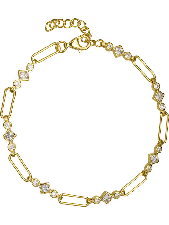 Ioannis Kosmima Women's Bracelet made of Silver Gold Plated with Zircon
