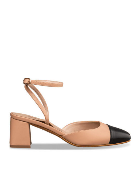 Pumps mit Riemchen Beige