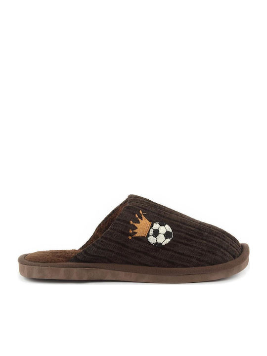 Fshoes Зимни мъжки чехли Кафяв