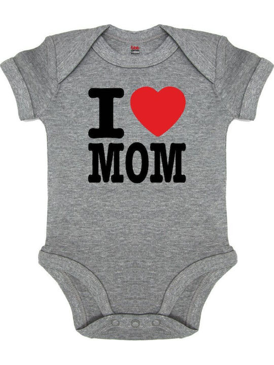 Koupakoupa I Love Mom Short-Sleeved Grey Melange