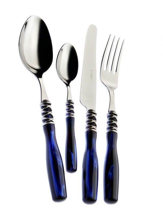 Casa Bugatti Arianna Chromed Set de Tacâmuri Inoxidabil Albastru 24buc