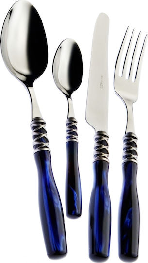 Casa Bugatti Arianna Chromed Set de Tacâmuri Inoxidabil Albastru 24buc